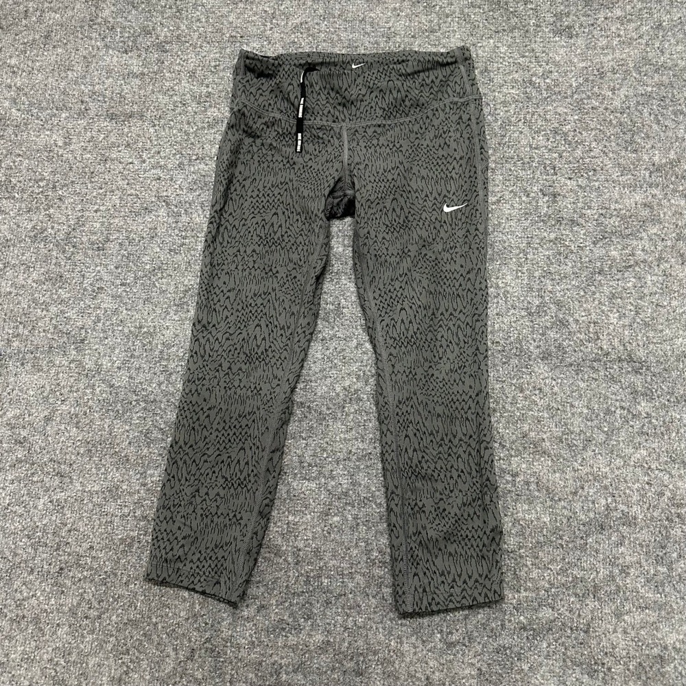 Nike Leggings Womens Size S Gray Patterned Dri-Fit Running Cropped Athletic Pant